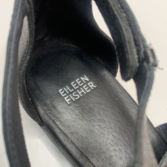 Eileen Fisher Cici Black Strappy Lagenlook Sandals S-107 Sz 10 - Picture 4 of 10